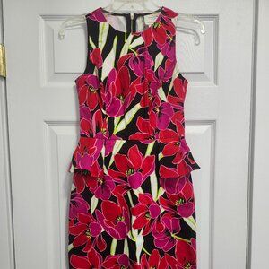 Kate Spade floral peplum sheath dress, size 0, NWOT